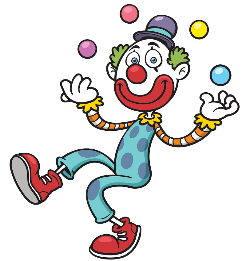 Classy Clown Joyfully Juggling